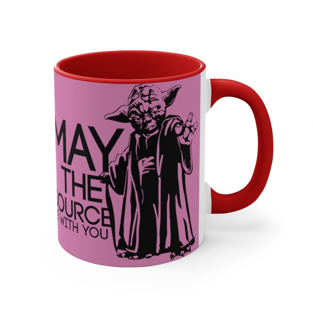 Yoda May The Source Be With You 11oz Accent Mug Pink